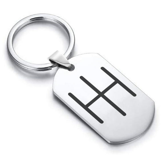 Stainless Steel Religious IH Monogram Dog Tag Keychain Circle Ring