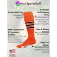 thumbnail image 2 of Dugout 3 Stripe Baseball Socks (Orange/Black/White, X-Large), 2 of 2