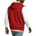thumbnail image 6 of EANJE Men's Hooded Sleeveless Zip Vest Casual Drawstring Regular Fit Hood Knit Multi Color Layering Tops With Pockets Red 2XL, 6 of 7