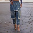thumbnail image 2 of WILLBEST Jeans Mujer Pantalones Vaqueros Desgastados y Rotos para Mujer, de Cintura Alta, Holgados, de Mezclilla Lavada, Informales, Cómodos, para Uso Diario. Extra Grande, 2 of 6