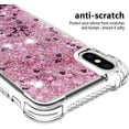 thumbnail image 4 of Compatible with iPhone X Case, iPhone Xs Case Glitter Luxury Cute Love Liquid Quicksand Clear Soft TPU Girls Women Stylish Bumper Shockproof Protective Case for iPhone X/Xs Rose Gold YB, 4 of 12