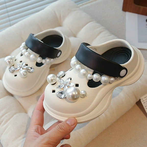 GBSYEWXS Toddler Unisex Child Garden Clogs Slippers 3D Cartoon Print Closed Toe Adjustable Ankle Strap Non Leisure Eva Girls Boys Sandals Black Size 4-6 Years