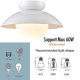 thumbnail image 6 of Claxy White Dome Semi Flush Mount Ceiling Light with Globe Milk Glass Shade, 6 of 7
