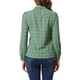 thumbnail image 3 of INSPIRAR CHIC Blusas de Trabajo para Mujeres con Cuadros y Lazo en el Cuello de Manga Larga M Verde, 3 of 8