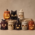 thumbnail image 4 of Cozy Monster Tealight Lantern, Handmade Ceramic Halloween Candle Holder, Cute Spooky Tea Light Holder for Tabletop Mantel Shelf Cottagecore Spooky Halloween Decorations Home Decor Gift, 4 of 7