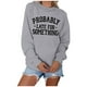 thumbnail image 4 of Gibobby Sudadera oversize mujer Sudaderas de moda de gran tamaño para mujer con cuello alto manga larga trajes de otoño 2023(Gris,M), 4 of 5
