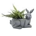 thumbnail image 3 of Sagebrook Home Resin, 15"D  Sitting Bunny Planter, Gray, 3 of 6