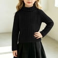 thumbnail image 4 of BLVB Girls Turtleneck Sweaters Long Sleeve Jumper Tops Teen Kids Casual Soft Pullover Fall Winter Outfits(Black,13-14 Years), 4 of 6