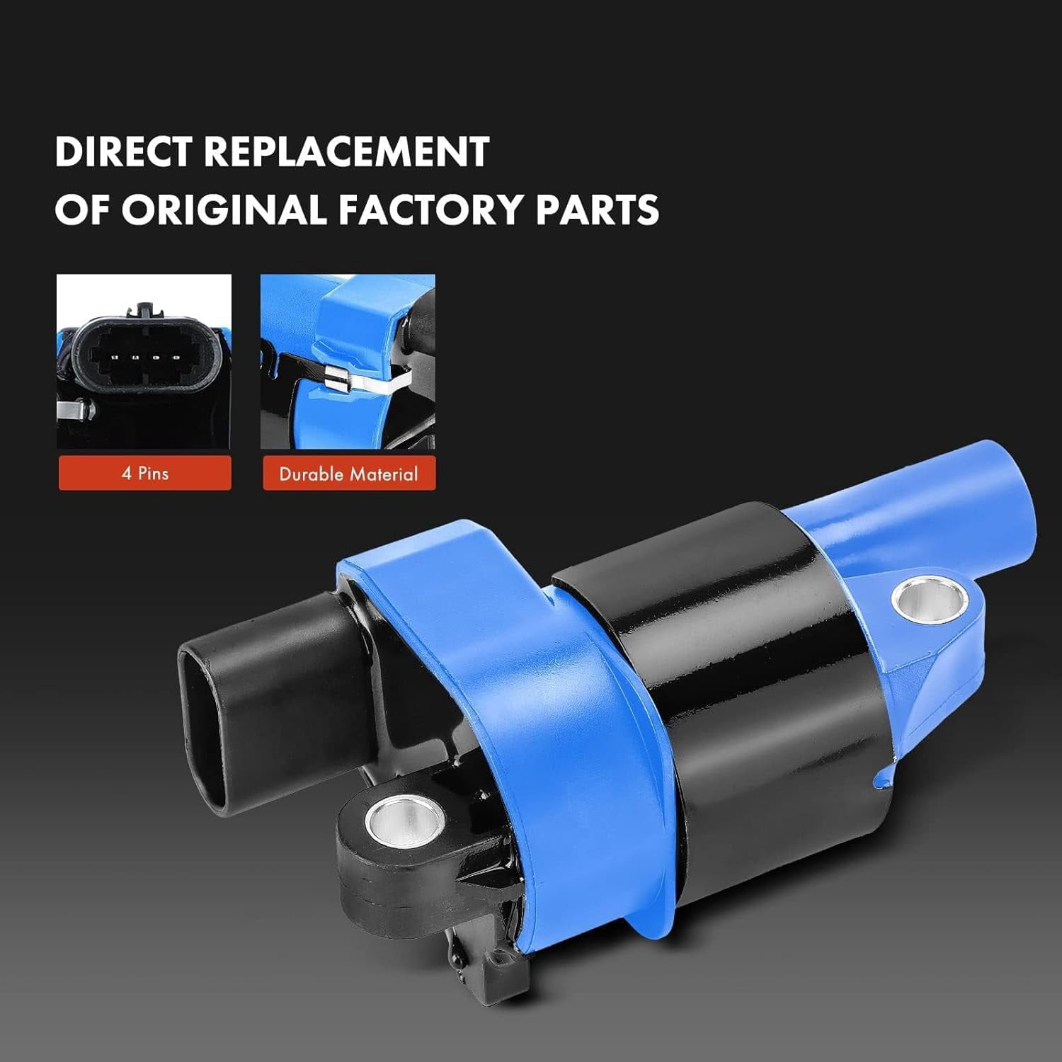 A-Premium Set of 8 (Blue) Ignition Coil Pack and Iridium Spark Plugs Compatible with GMC Sierra 2007-2013, Yukon 2007-2014, Savana 2008-2019 & Cadillac Escalade 2009-2016