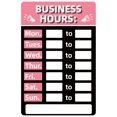 thumbnail image 1 of Letrero de horario comercial Letreros de horas de operación para ventana / puerta (rosa), 1 of 6