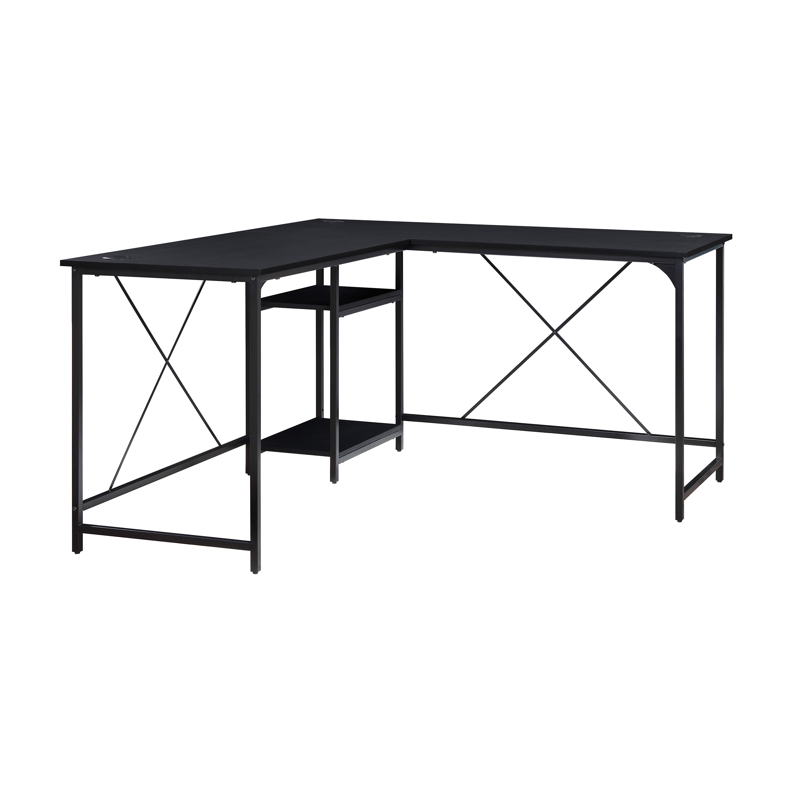 Mainstays L-Shape Two-Way Convertible Desk, Black photo 7