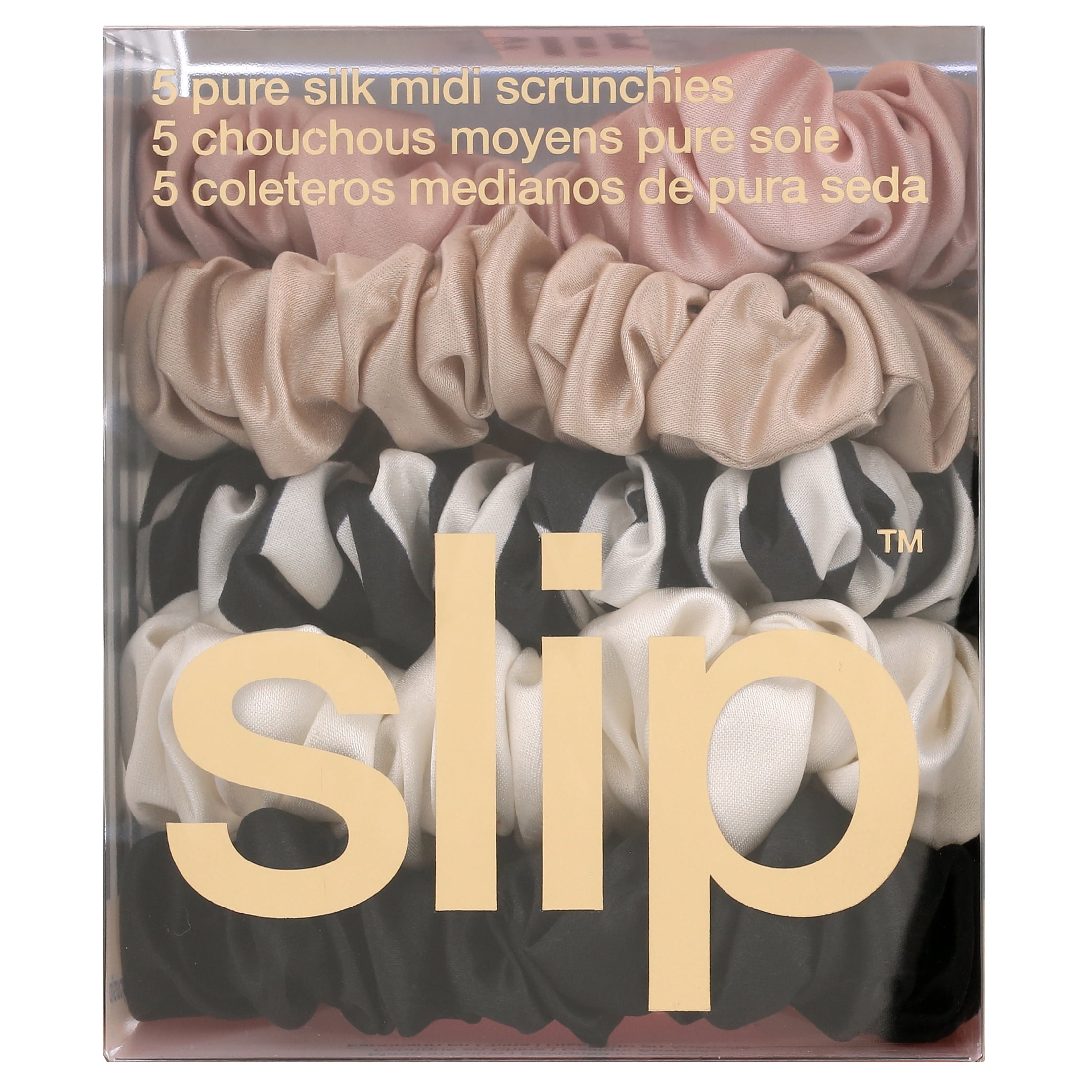 Slip Pure Silk Multi Midi Scrunchies Hair Tie, Assorted 