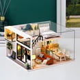 thumbnail image 1 of Casa inteligente, modelo de cabaña de bricolaje, casa de villa de juguete de madera ensamblada a mano, cumpleaños creativo, 1 of 4