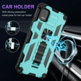 thumbnail image 2 of For Cricket Debut Smart Case Kickstand Phone Cover Full Protection Armor Shockproof Rugged Case with Free 9H Tempered Glass Screen Protector - Teal, 2 of 5