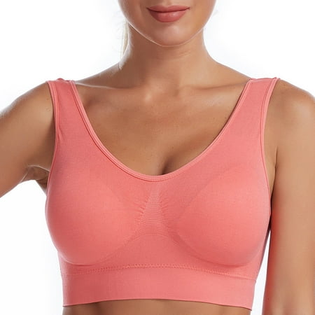 

UHUYA Womens Bras Mothers Day Gifts Traceless Comfortable One-piece No Steel Ring Vest Breathable Gathering Bra Underwear Watermelon Red 75ABC