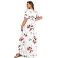 thumbnail image 4 of Asklazy Women's Short Sleeve Loose Plain Maxi Dresses Casual Long Dresses with Pockets,US Size,Floral White,3XL, 4 of 11