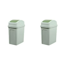 10L Kitchen Can with Swing-Top Lid, 2.6 Gallon Swing Top Garbage Bin Bathroom Can, Wastebasket for Kitchen Office Bedrooms Dorms Toilets,Green/2PCS