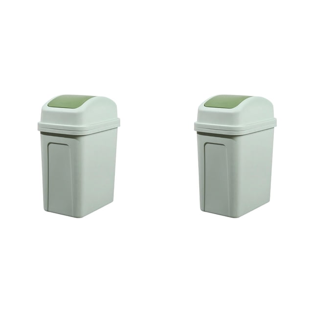 (2-Pack) Rinsvye Kitchen Trash Can Plastic Trash Bag Liners Swing Top Garbage Buckets Wastebasket Liners Creative Covered Kitchen Living Trash Bags Dorm Room Trash Can Flip Sundries To Store Plastic