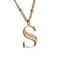 thumbnail image 3 of Collar Inicial de Mujer Letra A LuckyLy, Acero Inoxidable, Baño de Oro 18k y Zirconia Cúbica, Modelo Olga dorado UNITALLA, 3 of 8