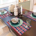 thumbnail image 6 of Placemats Set of 4 / 6, USA Colors Stripes Placemats for Dining Table Indoor/Outdoors Heat Resistant Washable Placemats 18" x 12", 6 of 8