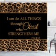 thumbnail image 2 of Inspirational Quote Shower Curtain, Patchwork Brown Leopard Print Panther Cheetah Skin African Safari Animal Modern Bathroom Decor, Waterproof Fabric Black Shower Curtain 72 X 72 Inch, 2 of 5