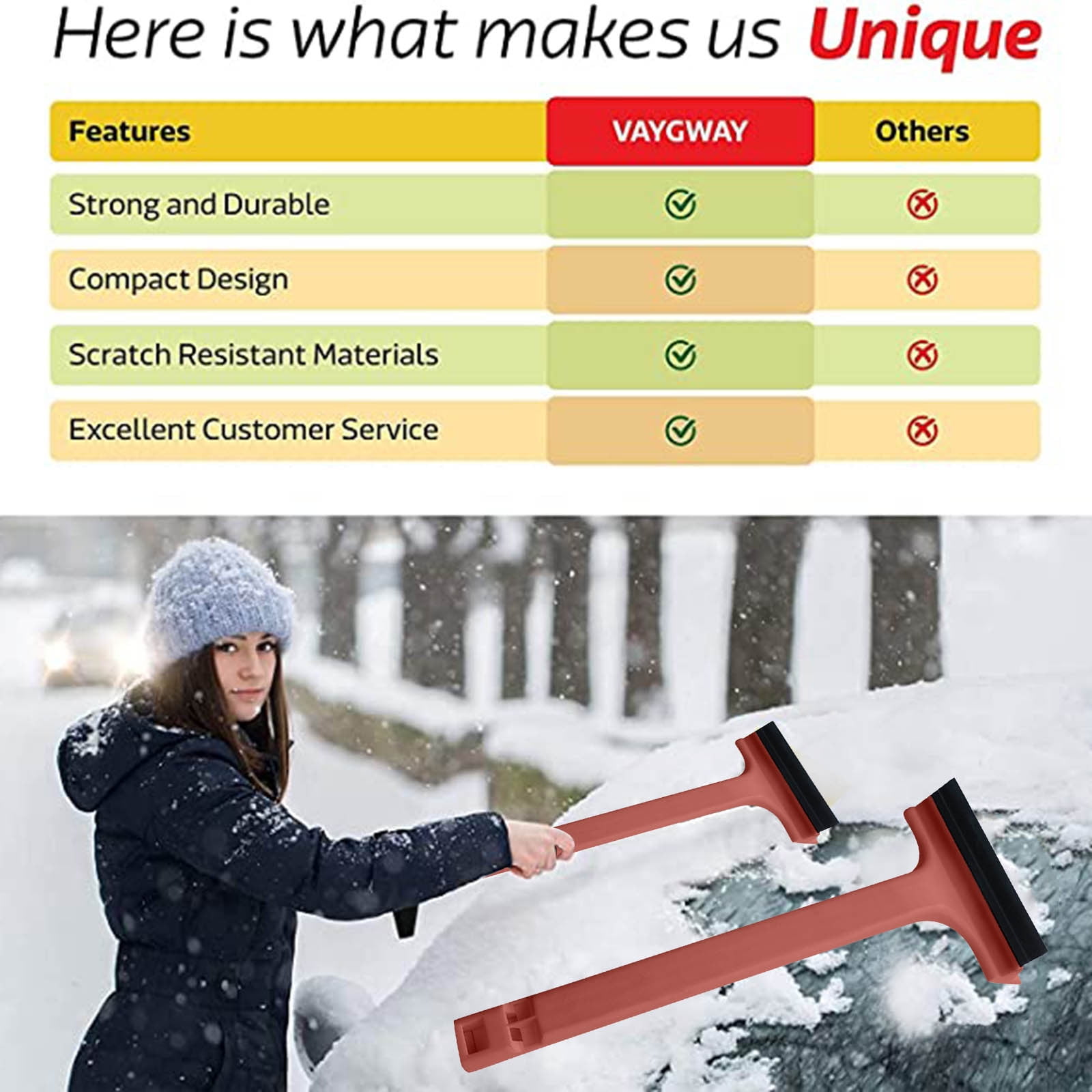 Auto Snow Shovel Window Cleaner Sturdy Grip Car Frost Remover VaygWay Snow Ice Scraper Brush Auto Snow Shovel Window Cleaner Sturdy Grip Car Frost Remover VaygWay Snow Ice Scraper Brush
