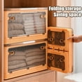 thumbnail image 3 of Storage Bins with Lids, Collapsible Storage Bins Stackable 5 Sided Door Opening Design Storage Cabinet Wardrobe Stackable Closet Organizer Foldable Box Trunk Car Organizer, 3 of 8