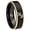 Black And Gold Step Edge, variant on Sagittarius Zodiac Black High Polish Dome Tungsten Men Ring 10MM