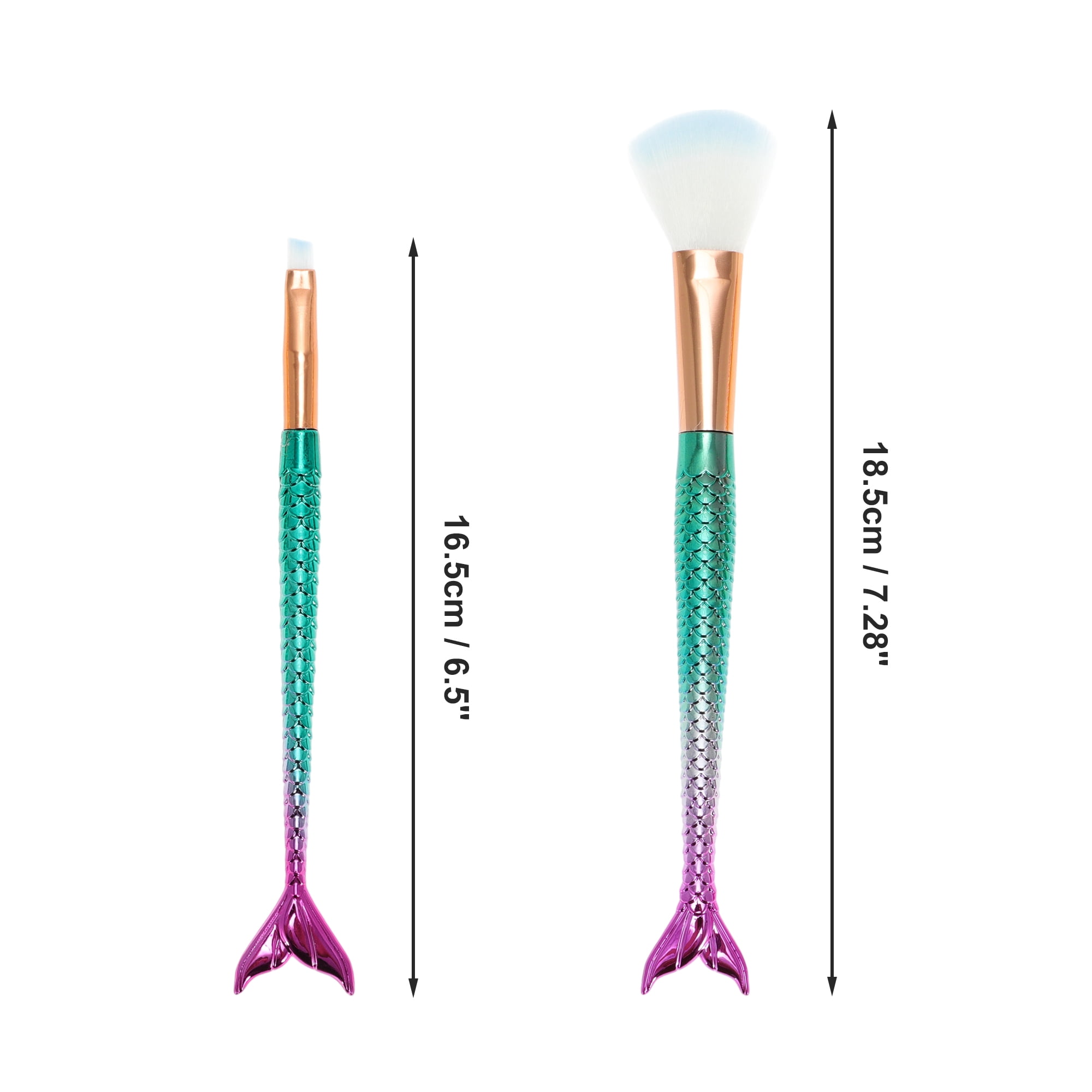 Unique Bargains 4 Pcs Soft Portable Mermaid Makeup Brush Set for Cosmetic Green