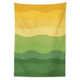 thumbnail image 3 of Ambesonne Abstract Tablecloth Rectangular Table Cover, Wavy Lines Waves Earth, 60"x90", Reseda Green Mustard, 3 of 4