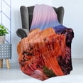 thumbnail image 4 of Landscape Soft Flannel Fleece Throw Blanket, Natural Monuments in Bryce Canyon National Park Touristy Plateau, Cozy Plush for Indoor and Outdoor Use, 70" x 90", Vermilion Violet Blue, by Ambesonne, 4 of 5