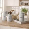 thumbnail image 3 of Barnyard Designs Canister Set for Kitchen Counter, Coffee Tea Sugar Container Ceramic Set, Decorative Canisters, Rustic Farmhouse Canister Jars, White (Coffee/Sugar/Tea), 3 of 7