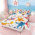 thumbnail image 2 of Manfei Watercolor Colorful Starfish Queen Sheet Sets for Kids Boys and Girls, Marine Life Print Bed Set 4pcs, 1 Flat Sheet, 1 Fitted Sheet and 2 Pillowcases, 2 of 6