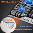 thumbnail image 6 of 30 inch Gas Cooktop, Bulit-in Gas Stove Top with 5 Burner, NG/LPG Convertible Cooktops, 5 Burner Propane Cooktop with Thermocouple Protection, Stainless Steel, 6 of 7