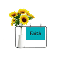 thumbnail image 1 of Faith Word Inspirational Quote Sayings Artificial Sunflower Vases Bottle Blessing Card, 1 of 3