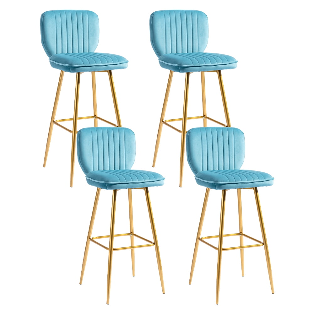 Counter Height Bar Stools Set of 4, WEPSEN 4 Piece Velvet Upholstered