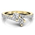 thumbnail image 2 of Dazzlingrock Collection 0.75 Carat (ctw) 14K Round Diamond Two Stone Bridal Engagement Ring 3/4 CT, Yellow Gold, Size 5.5, 2 of 3
