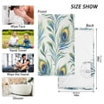 thumbnail image 6 of Yayeee 2 Pack Hand Towels for Bathroom 100% Cotton 16" x 28" Soft Absorbent Kitchen Towel, Peacock Feather, 6 of 7