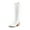 WHITE, variant on Womens Cowboy Boots Chunky Heel Pointed Toe Embroidered Western Cowgirl Knee High Boots