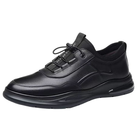 WNVMWI Mens Shoes Black Sneakers Formal Shoes for Men New Men s Casual Leather Shoes Sports and Breathable Spring Autumn Running Shoes for Men Comfortable Walking Shoes Size 44