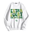 thumbnail image 4 of St. Patrick's Day Sweatshirts for Women Shamrock Sweatshirts for Women Oversized Saint Patty's Pullover Tops Green Shirts for Women Irish Gift Casual Loose Long Sleeve Fit Tops(White,L), 4 of 6