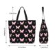 thumbnail image 5 of Balery Gradient Butterfly Bolsa Tote Estilo Estético con Cremalleras, Bolsa de Hombro, Bolsa de Compras Grande y Plegable, 5 of 8
