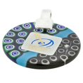 thumbnail image 3 of GlassOfVenice Murano Glass Abstract Millefiori Round Pendant - Blue and Black, 3 of 4