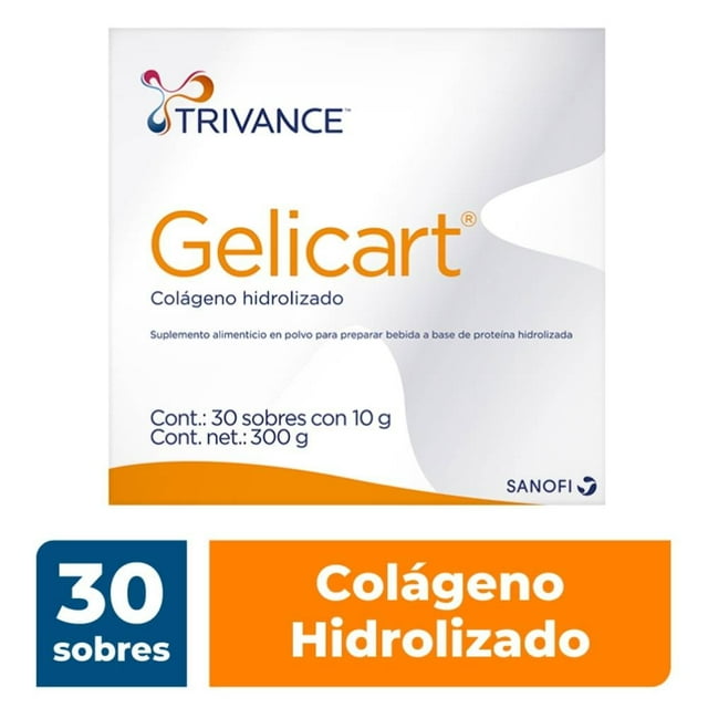 Colágeno Hidrolizado Gelicart Trivance 30 Sobres x 10 g. Suplemento Alimenticio 100% Natural