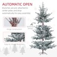 thumbnail image 3 of Homcom 6Ft Nordic Pine Artificial Christmas Tree with 795 Snow Flocked Tips,Foldable Metal Stand,Easy Assembly,Hinged Xmas Tree for Home Office Holiday,Green Plastic Household Supplies Décor, 3 of 9