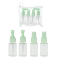 Unique Bargains 4 Pcs Travel Size Toiletries Bottles Containers Leakproof Squeezable Refillable Travel Bottles Set Green