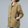 thumbnail image 4 of Qetyuw Womens Corduroy Jacket Plus Size Long Sleeve Jackets Button Down Lapel Lightweight Casual Coat, 4 of 8