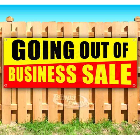 Going Out Of Business Sale 13 oz Vinyl Banner With Metal Grommets