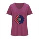 thumbnail image 4 of Camisetas Casuales de las Mujeres Gradiente Día de la Independencia Impreso Cuello Redondo, Blusa de Manga Corta para Diario, Fiesta Y Primavera Verano, 4 of 7