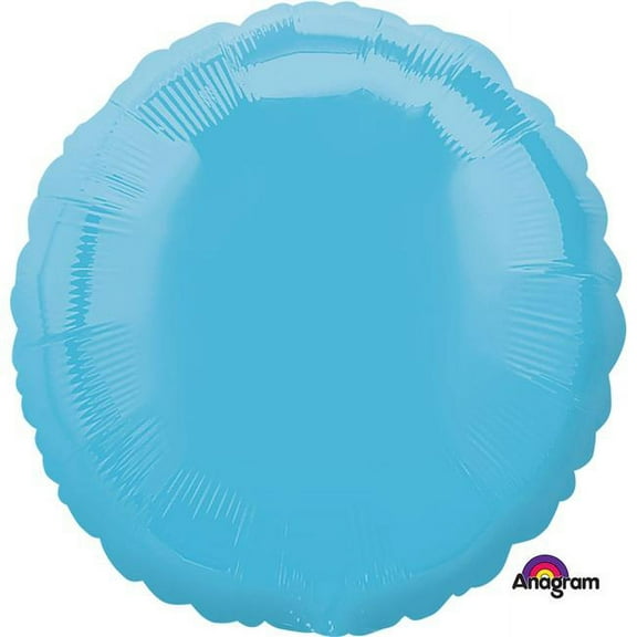 18 inch Circle - Caribbean Blue Anagram Foil Mylar Balloon - Party Supplies Decorations